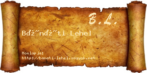 Bánáti Lehel névjegykártya